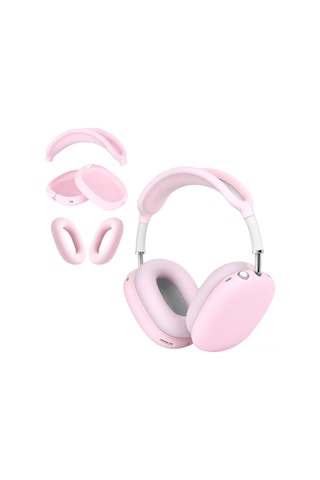 Tenfowee Apple Airpods Max İçin Pembe Silikon Koruma Seti - Kulaklık Yastığı, Baş Bant Örtüsü Ve Tam Koruma Kılıfı - Su Geçirmez, Çizik Ve Toz Koruyucu Diğer