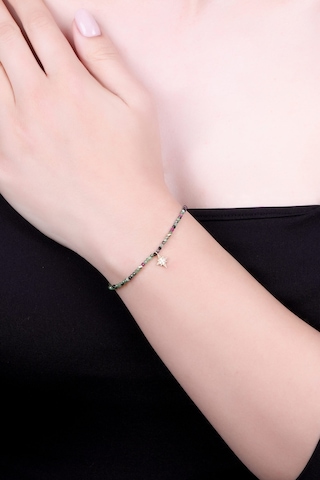 Kuzey Yıldızı Turmalin Taşlı 18 Cm 14 Ayar Sarı Altın Bileklik