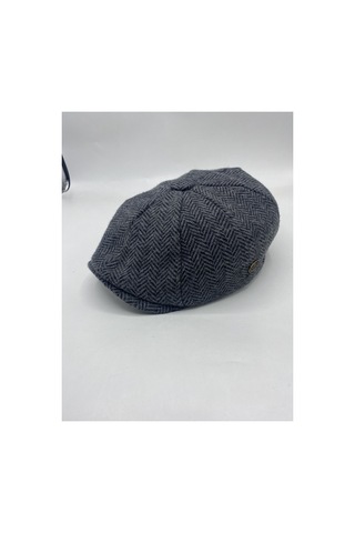 Gonca Şapka Lüks Kışlık Peaky Blinders İngiliz Kasket Baretta Şapka - Gri Balıksırtı Renk