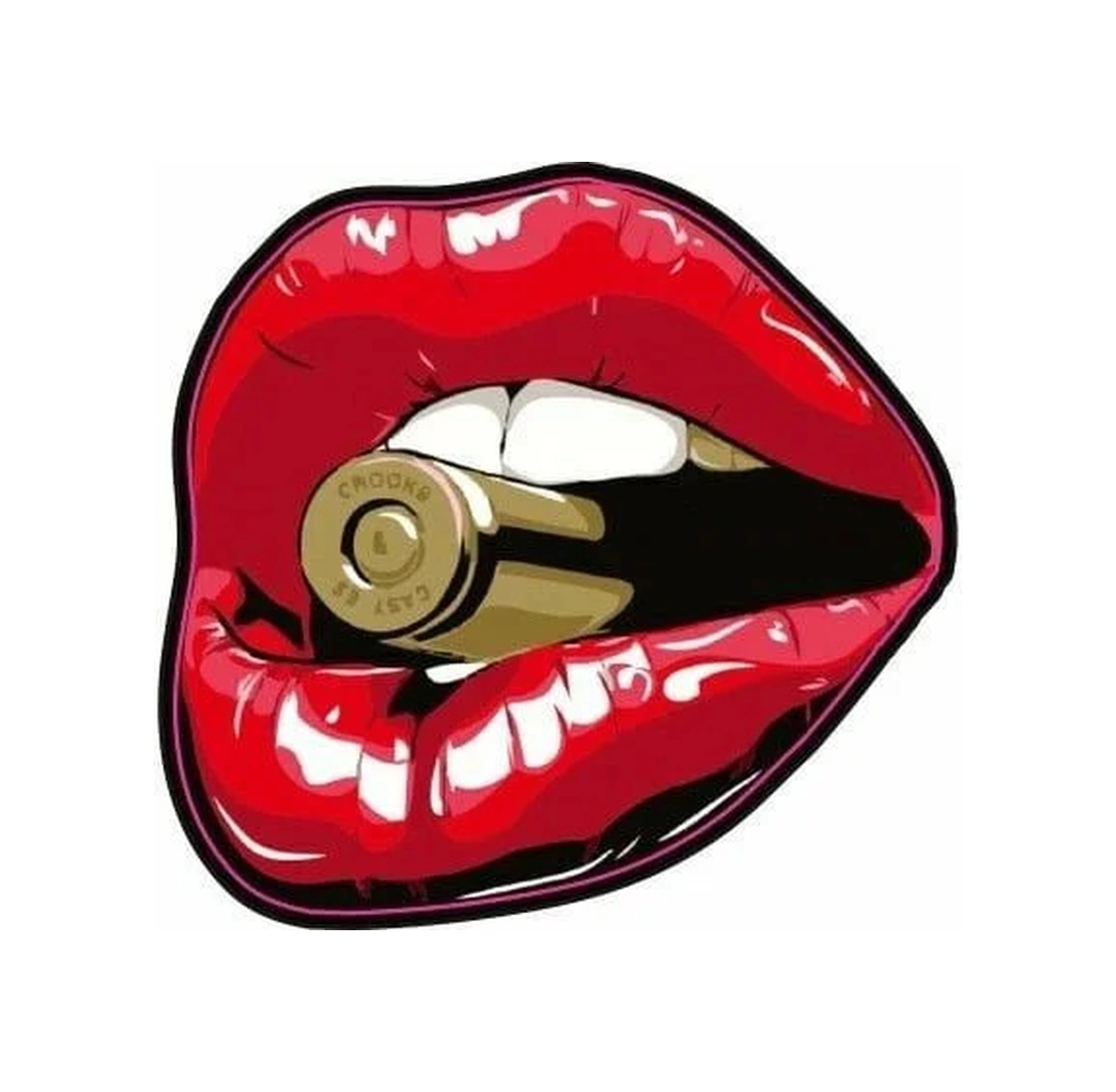 Kabartmalı Dudak Motor Ve Oto Sticker 8x8 Cm Ölçüsünde