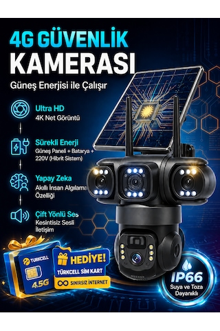 6mp 4g Sım Kartlı Güneş Enerjili Solar Güvenlik Kamerası Kablosuz Dış Mekan Kamera Hareket Algılama Ip66 6mp 4g Sım Kartlı Güneş Enerjili Solar Güvenlik Kamerası Kablosuz Dış Mekan Kamera Hareket Algılama Ip66