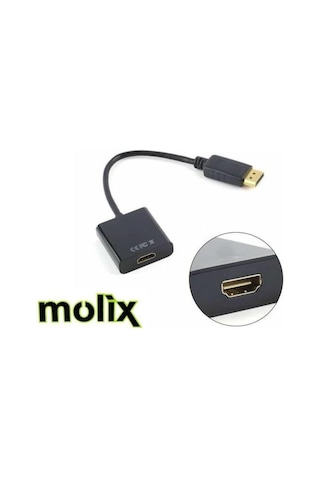 Molix MX-1325 - 4K DisplayPort to HDMI Çevirici Adaptör - 4K 60Hz Ultra HD Akıcı Görüntü ve Ses Dönüştürücü