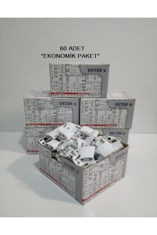 Priz Dönüştürücü Adaptör Amerikan Başlık- Tipinden Türk Tipine - 60 Adet Ekonomik Paket - Beyaz