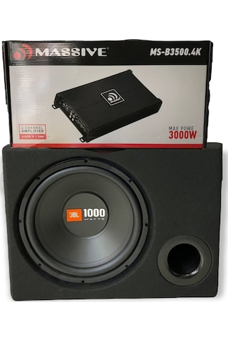 Jbl Kabinli Bass 30 CM 1000W + Massive 4 Kanallı Anfi 3000 Watt