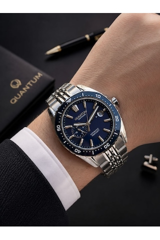 Quantum Otomatik Mekanizma Sapphire Cizilmez Cam Çelik Kordon 10 Atm Erkek Kol Saat Emg.1257.390 Gümüş