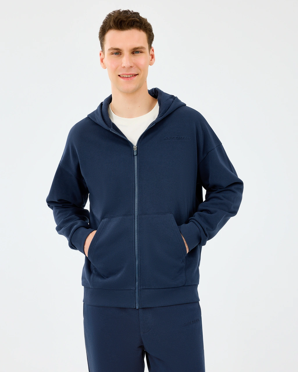 Skechers M Essential Full Zip Hoodie Sweatshirt Erkek Lacivert Sweatshirt S2610014-0505 Lacivert