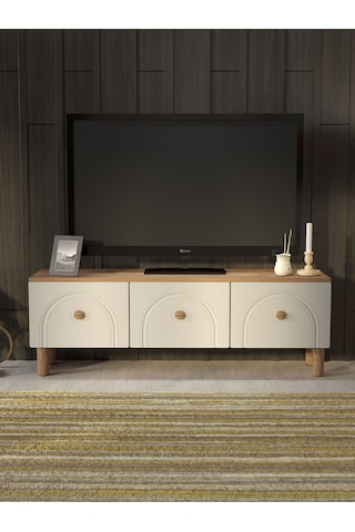 Bohem Tarz 135cm 3 Kapaklı Mdf Kapak Tv Ünitesi Ceviz