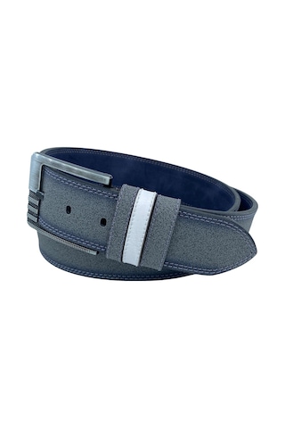 Spor Suni Deri Çift Dikişli Model Erkek Kemer - Gri 4.5 CM Gri