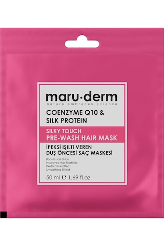 Maru.derm Duş Öncesi Saç Maskesi -coenzyme Q10 & Silk Protein Ipeksi Işıltı Veren Duş Öncesi Saç Maskesi 50 Ml
