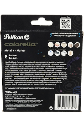 Pelikan Colorella 8'li Jumbo Metalik Keçeli Boya Kalemi / 411-fb8