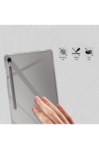 Galaxy Tab S9 Kılıf Uyumlu Zore Tablet Süper Silikon Kapak-renksiz Tablet Kılıfı