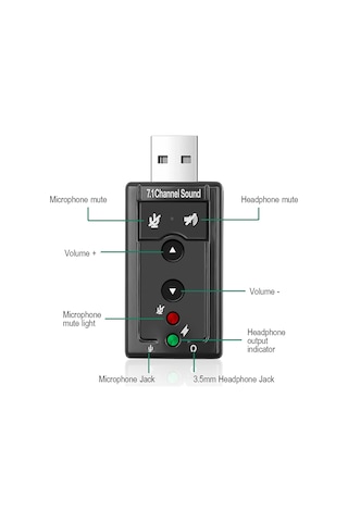 USB Virtual Sound 7.1 Kanal Harici Ses Kartı