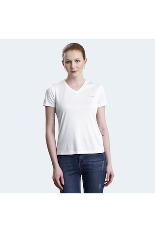Lumberjack 5M WB PES V NECK 11CT127 5FX Kadın Ekru Tişört