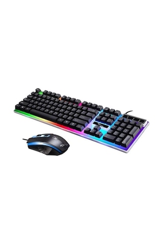 Ally G21 USB Led Işıklı Kablolu Q Klavye Mouse Set