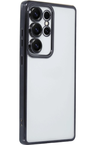 Gld-spt- Newface Samsung Uyumlu Galaxy S25 Ultra Kılıf Razer Lensli Silikon - Siyah