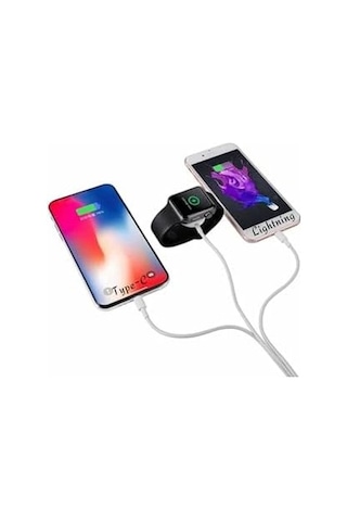 - Series Akıllı Saat Lightning-type-c-wireless Usb Şarj Kablosu 3 In 1 Çoklu Kablo İle Uyumlu