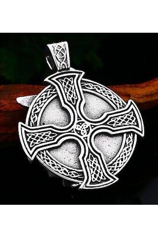 Paslanmaz Çelik Viking Savaşcı Odin Kolye - Viking Kolye Gümüş