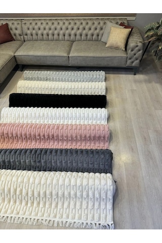 Aries Home Tavşan Tüyü Yumuşak Keçeleşmez Kaymaz Dekoratif Bella İthal Kalite Post Halı Antrasit