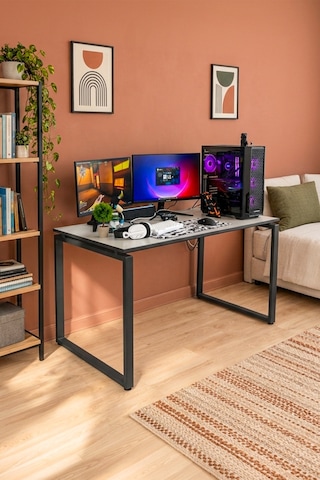 Arpelia Çalışma Masası 140x70x73 Cm Dikdörtgen Ayaklı Antrasit