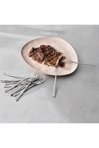 Hisar Miami 6lı Çelik Et Çatalı Gümüş