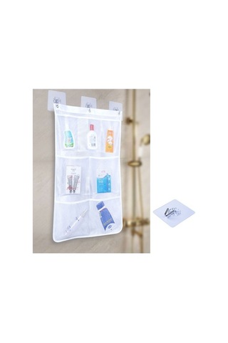 Dancemonkey Cbtx 7 Izgaralar Örgü Duş Askılı Çanta Organizatörü Polyester Banyo Cepleri Çok Renkli