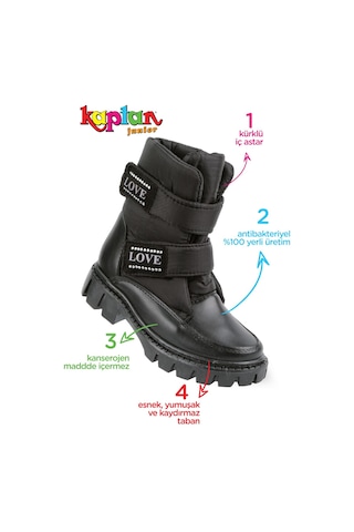 Kaptan Junior Kız Çocuk Botu Fenk 550 Siyah