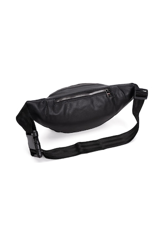 Newısh Polo Accessorıes Unisex Siyah Suya Dayanıklı Suni Vegan Deri Kulaklık Girişli Bel Ve Omuz Çantası Freebag Siyah