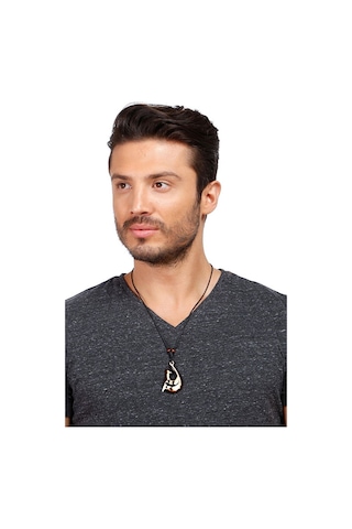 Btak00775 K7 Kertenkele Gecko Hawaii Olta Tasarım Ayarlanabilir İpli Kahverenkli Kolye Çok Renkli