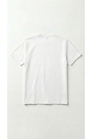 Unisex Düz Renk Bisiklet Yaka Basic Tişört Beyaz