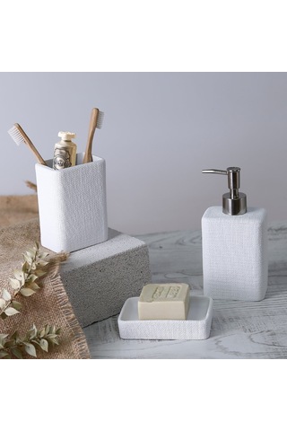 Linen Sıvı Sabunluk Beyaz