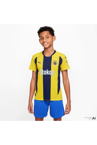 Puma-belixspor Puma 775364-01 Fenerbahçe 24/25 Çocuk Unisex İç Saha Çubuklu Forması Sarı-lacivert Sarı - Lacivert