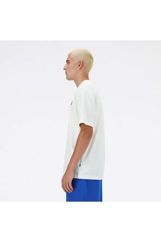 New Balance Erkek Beyaz Tişört Mnt3434