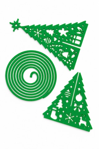 Spiral Tasarımlı Mini Yılbaşı Çam Ağacı Masaüstü Dekoru Yeşil 12 CM