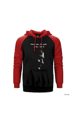 Atatürk Olmasaydın Olmazdık Gri Renk Reglan Kol Sweatshirt / Hoodie