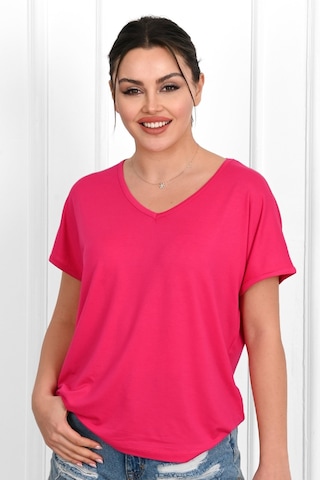 Kadın V Yaka Kısa Kollu T-shirt 1478-23 001