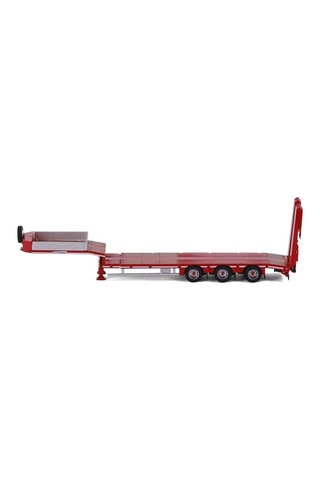 1/50 Rampalı Lovbed - 3 Aks Kırmızı Renk- Lowbed- Lowloader