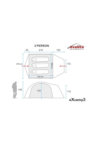Evolite Excamp 3 Pro Çadır Gri