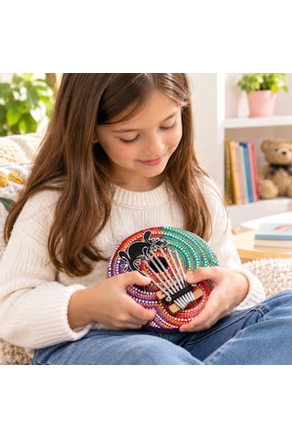 Kalimba 7 Tuşlu Akort Edilebilir Başparmak Piyano Hindistan Cevizi Kabuğu