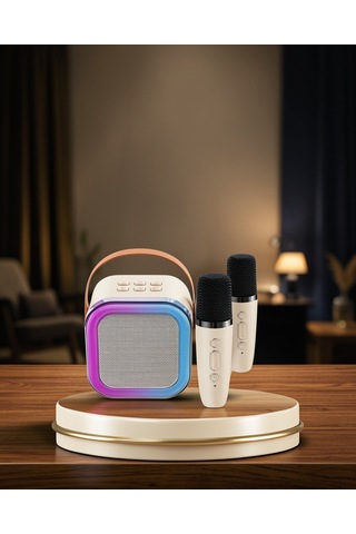 Bluetooth Karaoke Hoparlör Renkli Led Işıklı Type-c Şarjlı