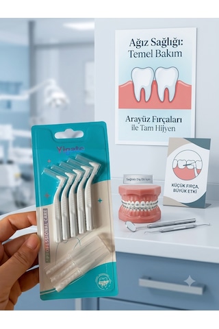 Hannah L Tipi Arayüz Fırçası 5'li Set Diş Teli Ve Protez İçin Profesyonel Ağız Bakım Fırçası,kapaklı, Ergonomik Saplı Diş Arası Temizleyici