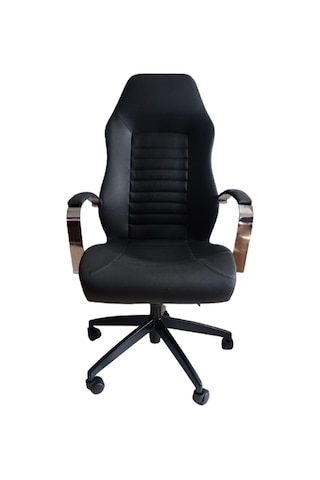 Çalışma Koltuğu Makam Sandalyesi Döküm Süngerli Siyah Metal Ayakl