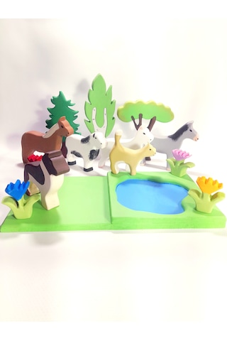 Woxwood Ahşap Oyuncak Çiftlik Hayvanları Gölet Temalı