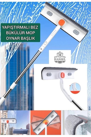 Oynar Başlıklı Bükülür Mop Cam Silecek Siyah