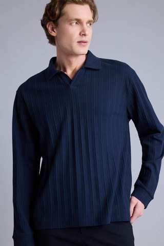 Defacto Regular Fıt Sweatshirt H3317ax26spnv82 Lacivert-nv82