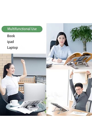 J006 Alüminyum Alaşımlı Dizüstü Soğutma Standı Katlanabilir Masaüstü Ayarlanabilir Dizüstü Braketi Yükseltmek