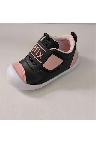 Papucumun Dünyası Ortopedik İlk Adım Bebek Ayakkabısı Renkli Bebek Spor Babet Yürüme Ayakkabısı Siyah - Pembe