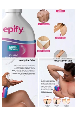 Epıfy Beauty Fast & Clean %100 Organik İçerikli Tüy Dökücü Krem - Hassas Bölgeler İçin Doğal Bakım 250ml