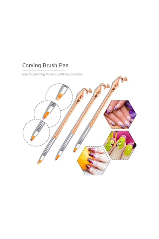 Reedark 10'lu Profesyonel Tırnak Fırça Seti - Uv Jel Ve Desen Çizimleri İçin Çelik Saplı Kaliteli Fırçalar