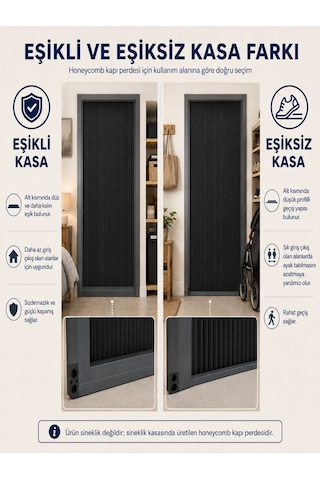 Akordiyon Kapı Perdesi Honeycomb Sürgülü Kapı Perdesi En0-100 Cm X Boy0-240 Cm