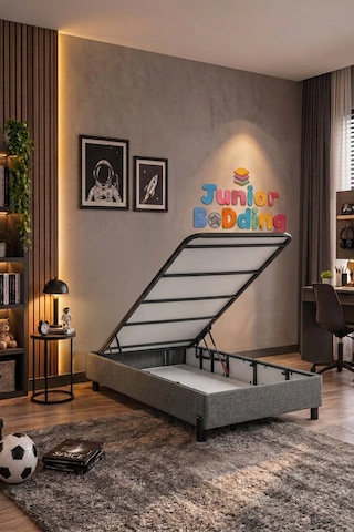 90x190 Tek Kişilik Yatak, Baza, Baza Başlık Seti Ortopedik Yataklı Sandıklı Baza 3 Lü Set 90 x 190